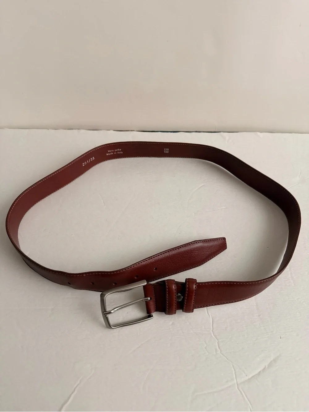 Italian Genuine Leather Brown Dress Belt Made in Italy 115/100